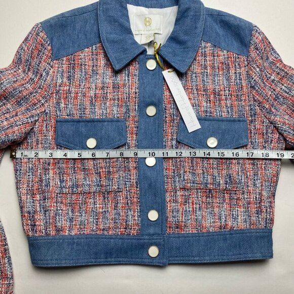 HOUSE OF HARLOW 1960 NEW Tweed Denim Western Style Jacket Size M - Picture 5 of 7